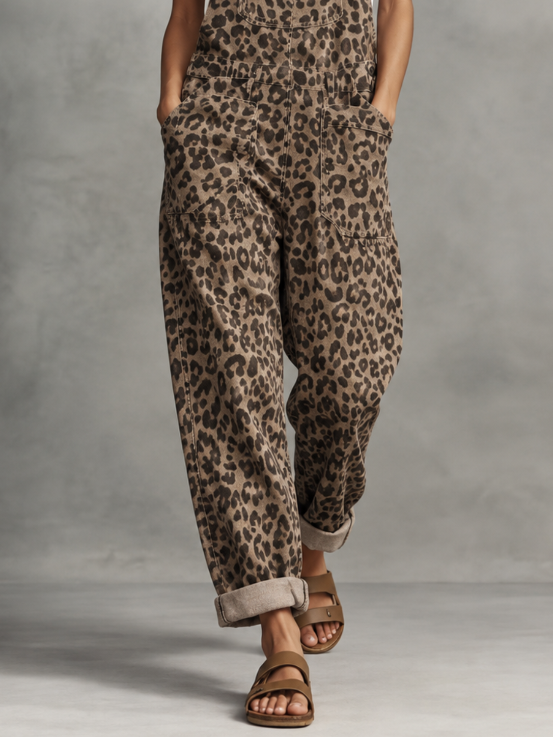 Leopard-Print Wide-Leg Jumpsuit