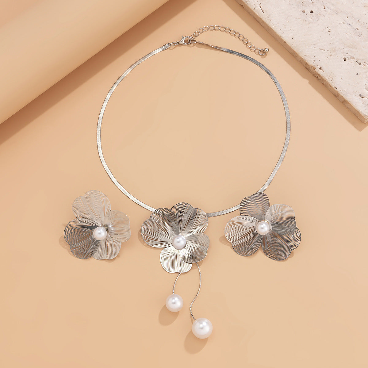 Pearl Floral Filigree Jewelry Set