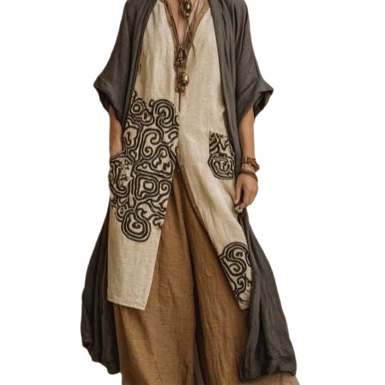 Women's Spring/Summer Cotton Linen Casual Vacation Three-Piece Set