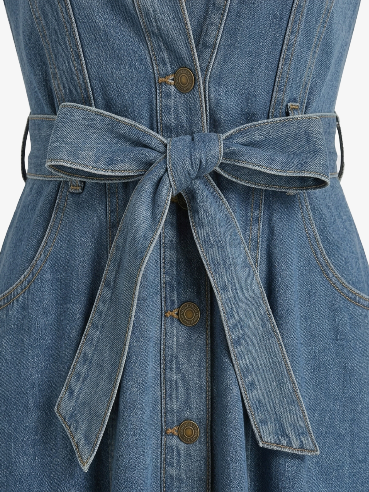 Sleeveless Raw Hem Asymmetrical Denim Dress