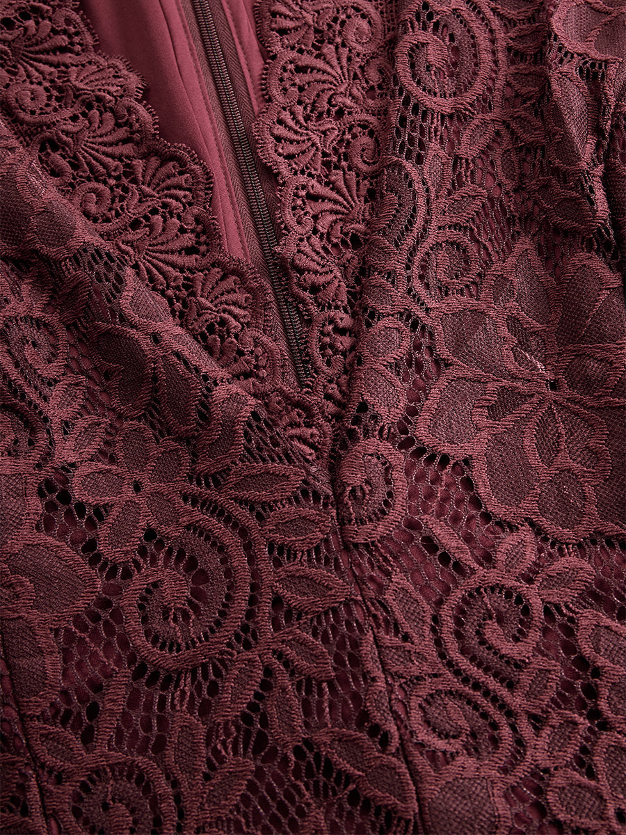 vintage-bohemian-blue-lace-long-sleeve-midi-dress - Oyrosy
