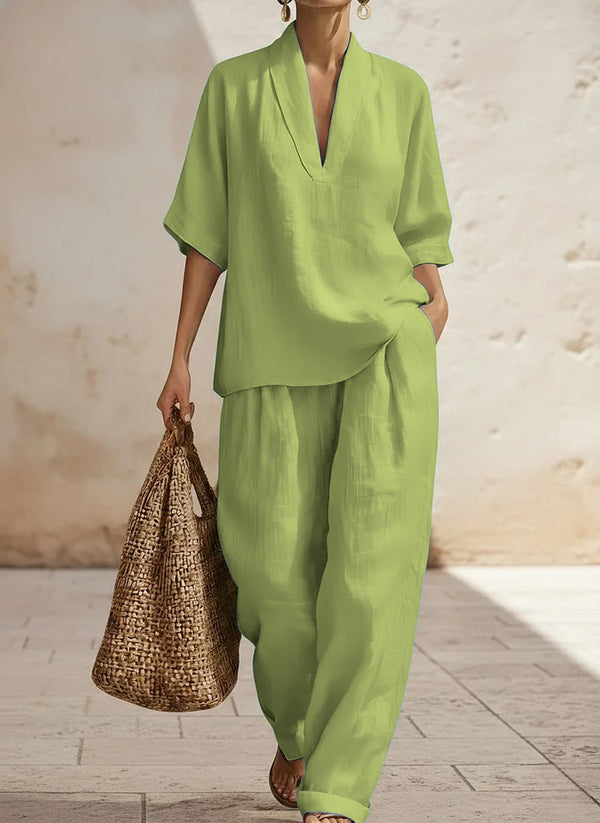 New Arrivals🔥 Women's Casual Cozy Minimalist Linen Two-piece Set
