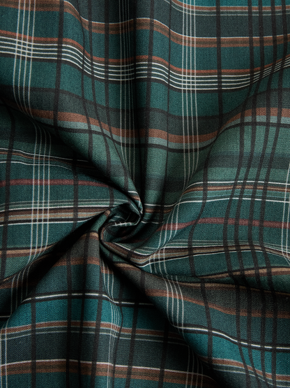 Women's Plaid Lapel Single-Breasted Shirt Maxi Dress