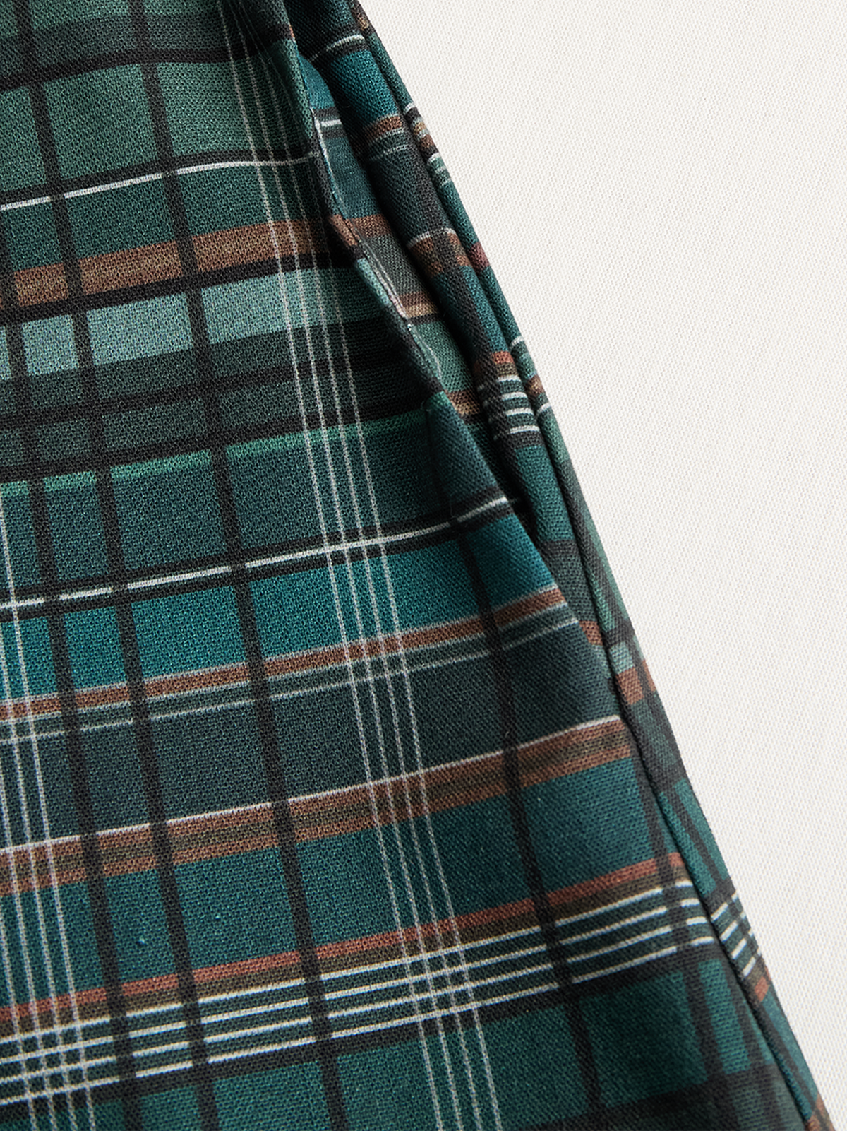 Women's Plaid Lapel Single-Breasted Shirt Maxi Dress