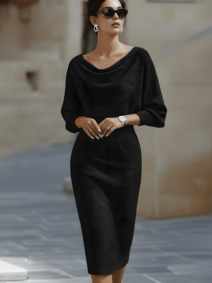 Sculpted Elegance Midi Dress