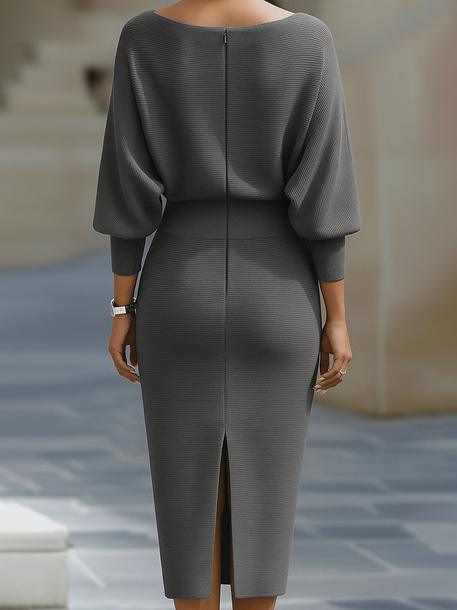 Sculpted Elegance Midi Dress