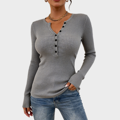 Elegant Chic Slim Fit Long Sleeve Round Neck Tops
