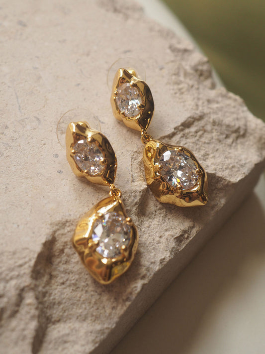Zircon Lava Geometric Pattern Earrings