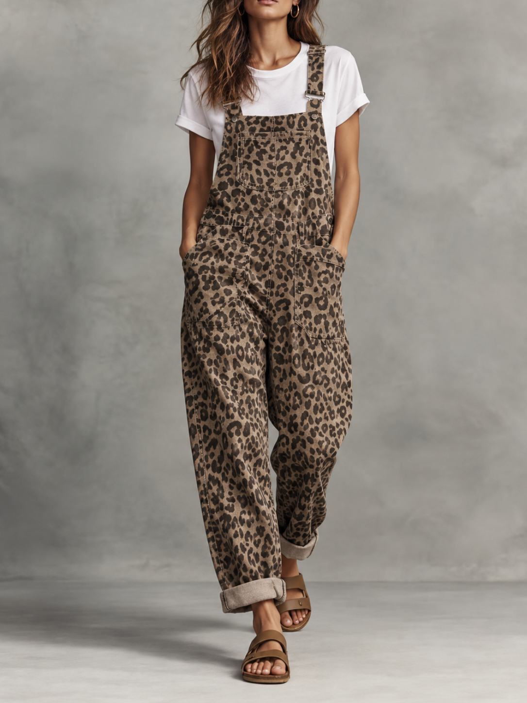 Leopard-Print Wide-Leg Jumpsuit