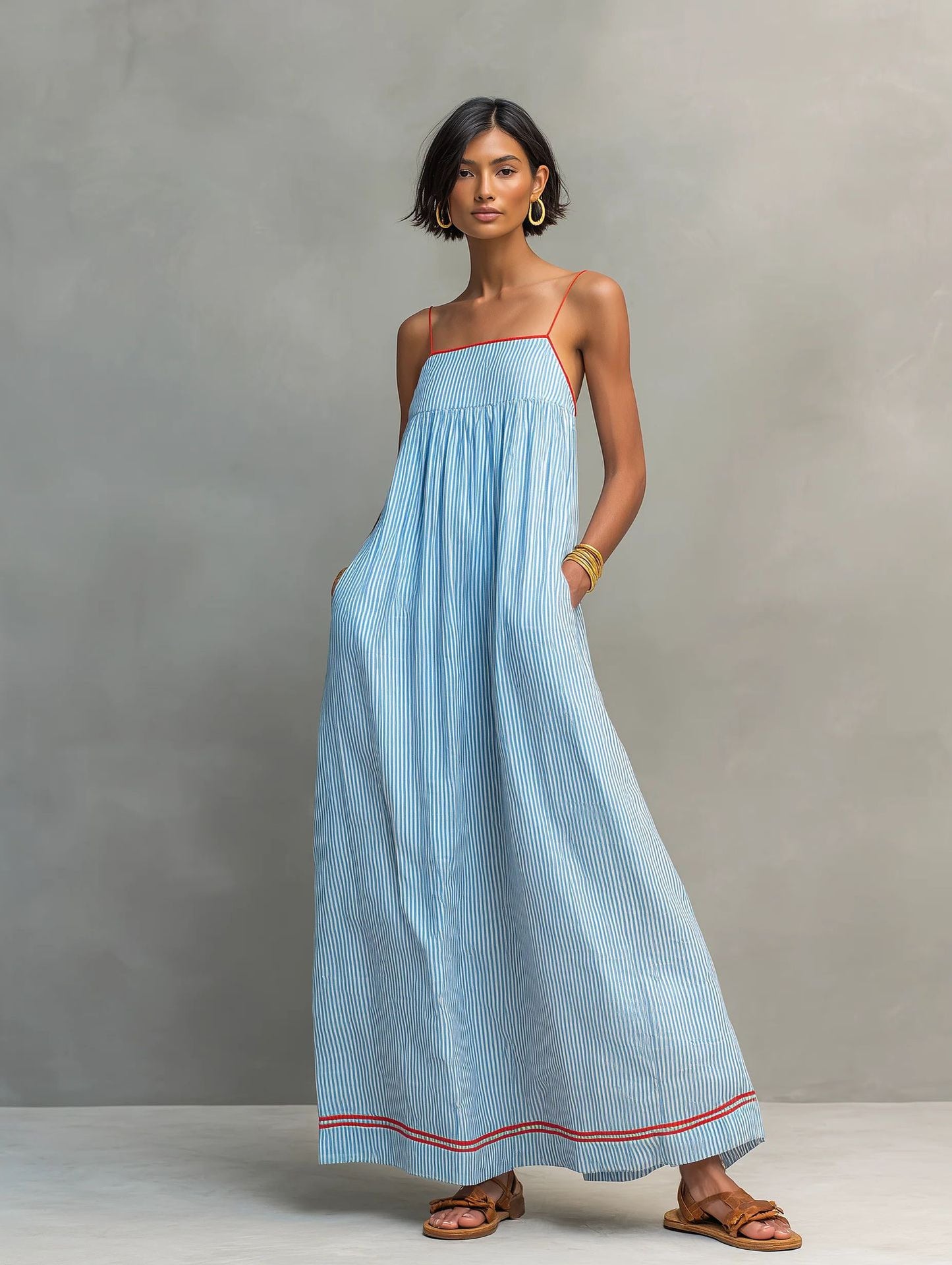 Coastal Resort Wear Loose Long Dress