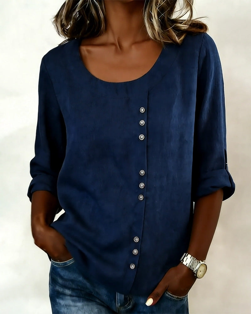 Round Neck Long Sleeve Top
