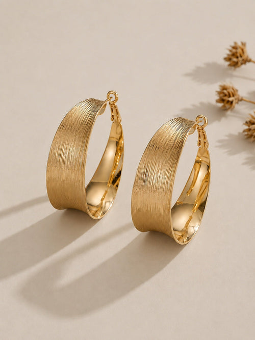 C-Shaped Statement Hoop Earrings