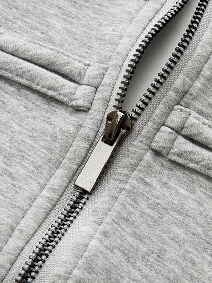 Button Detail Zip-Up Jacket