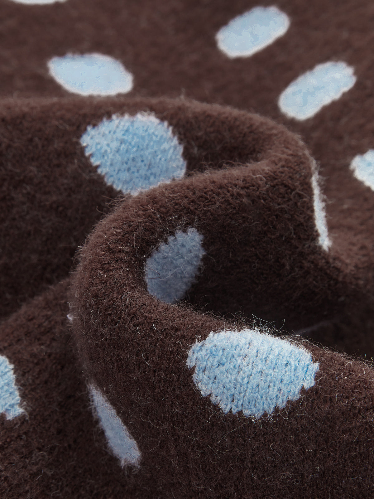 Polka‑Dot Long‑Sleeve Knit Cardigan