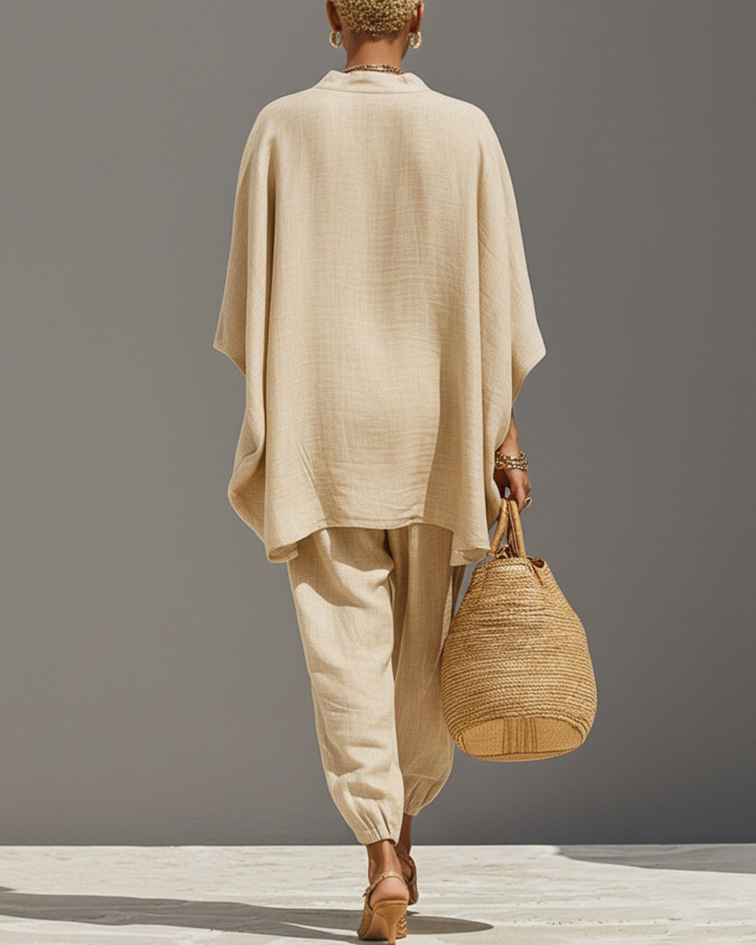 V-Neck Tunic Relaxed Fit Coastal Brunch Outfit