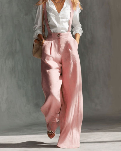 Curvvvy™ Elegant Vintage Versatile Cotton Wide-leg Pants Overalls