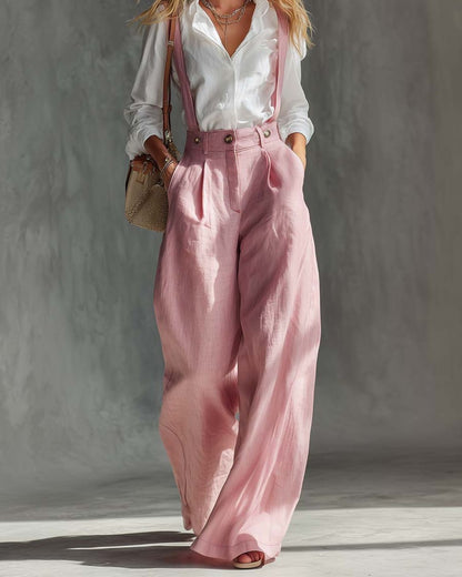 Curvvvy™ Elegant Vintage Versatile Cotton Wide-leg Pants Overalls