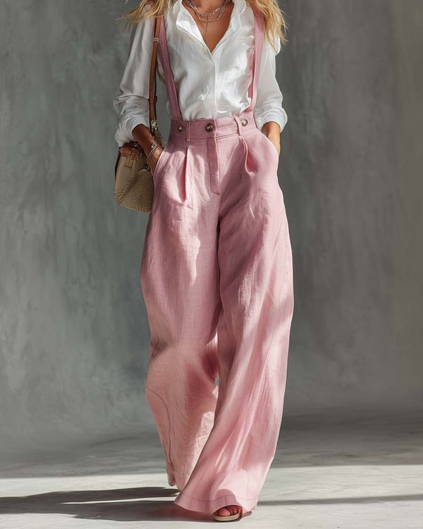 Curvvvy™ Elegant Vintage Versatile Cotton Wide-leg Pants Overalls