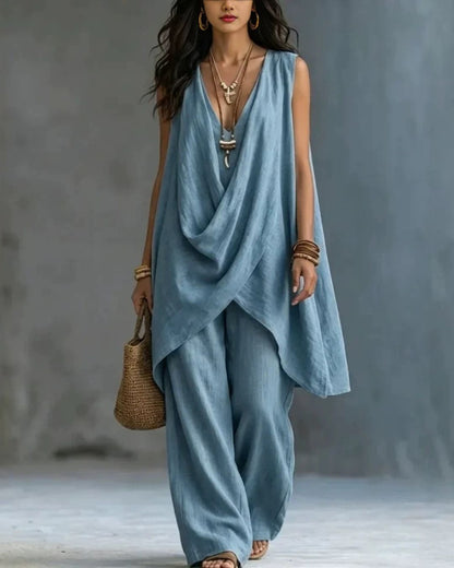 Curvvvy™ Boho Draped Two-Piece Set