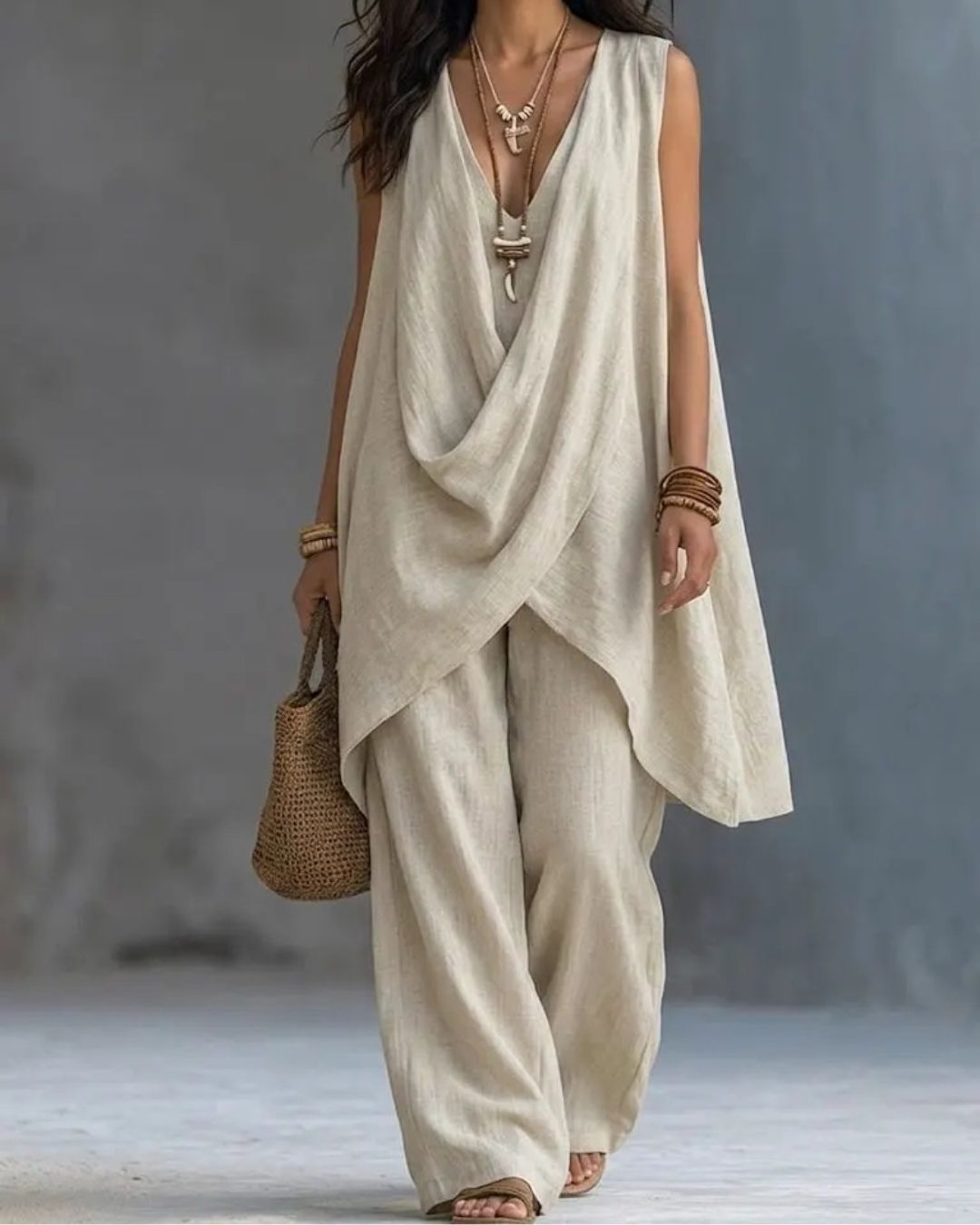 Curvvvy™ Boho Draped Two-Piece Set