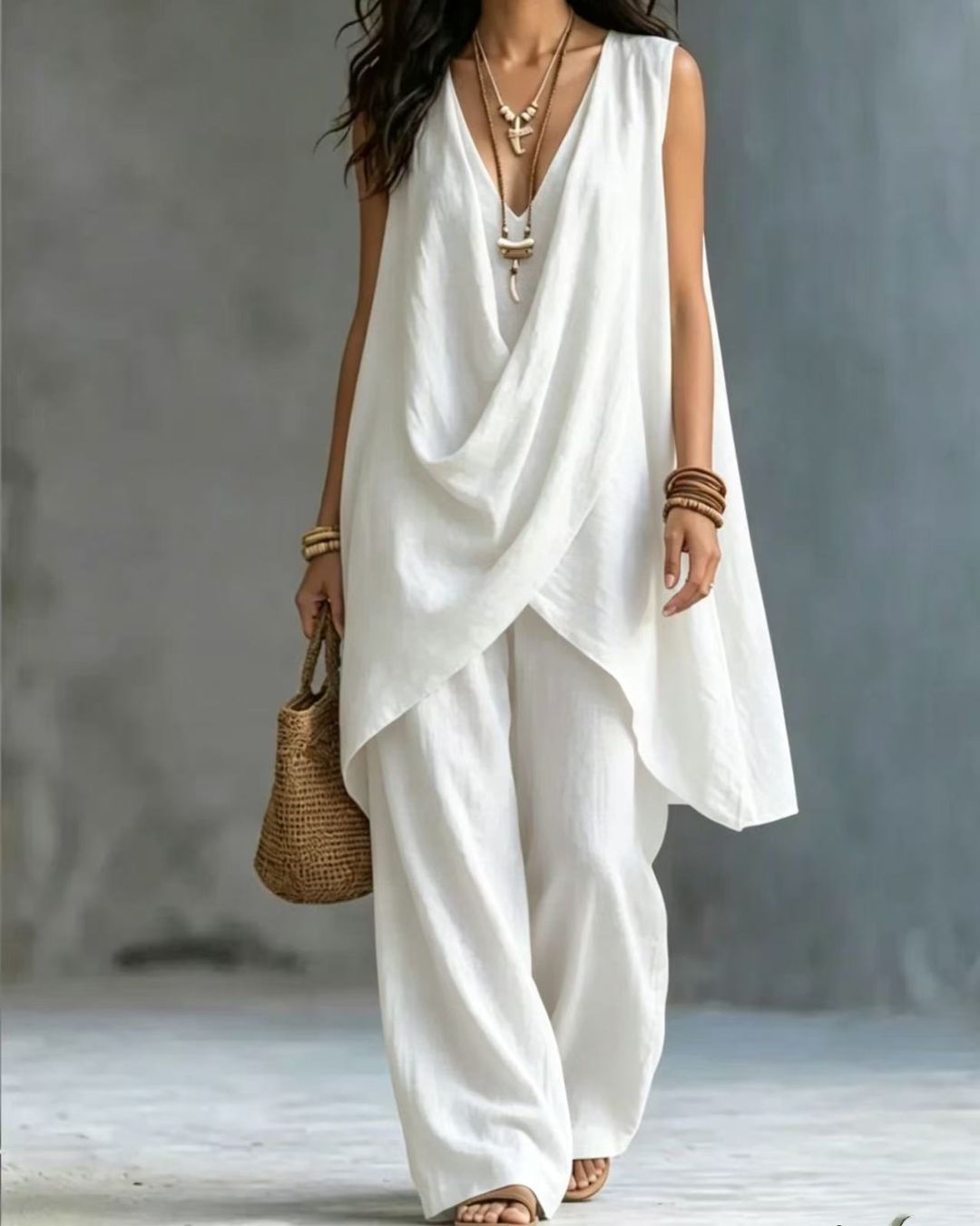 Curvvvy™ Boho Draped Two-Piece Set
