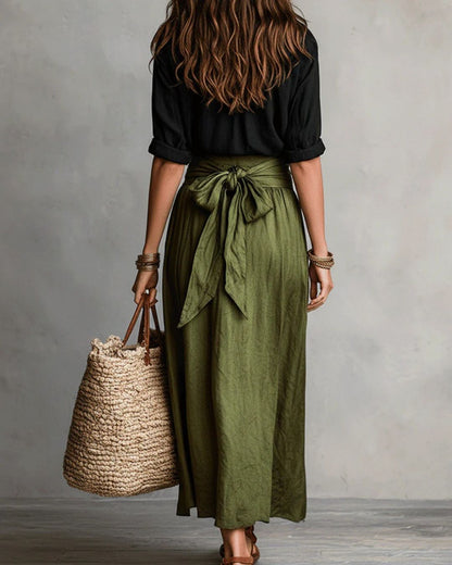 Curvvvy™ Button Down Midi Skirt Set