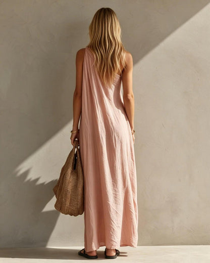 Curvvvy™ Elegant One-Shoulder Ruched Maxi Dress