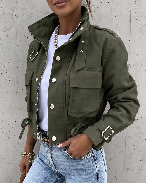 Curvvvy™ Urban Edge Cropped Utility Jacket