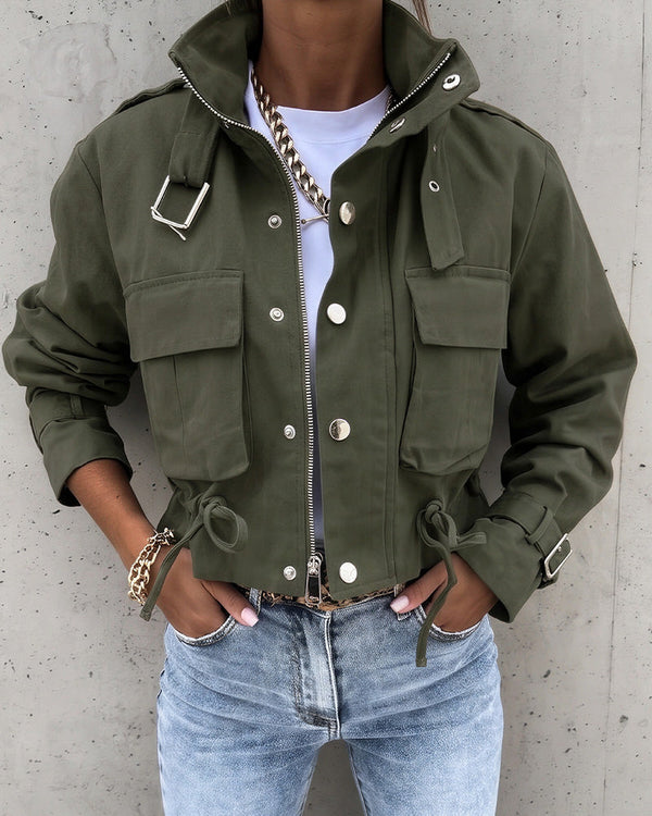 Curvvvy™ Urban Edge Cropped Utility Jacket