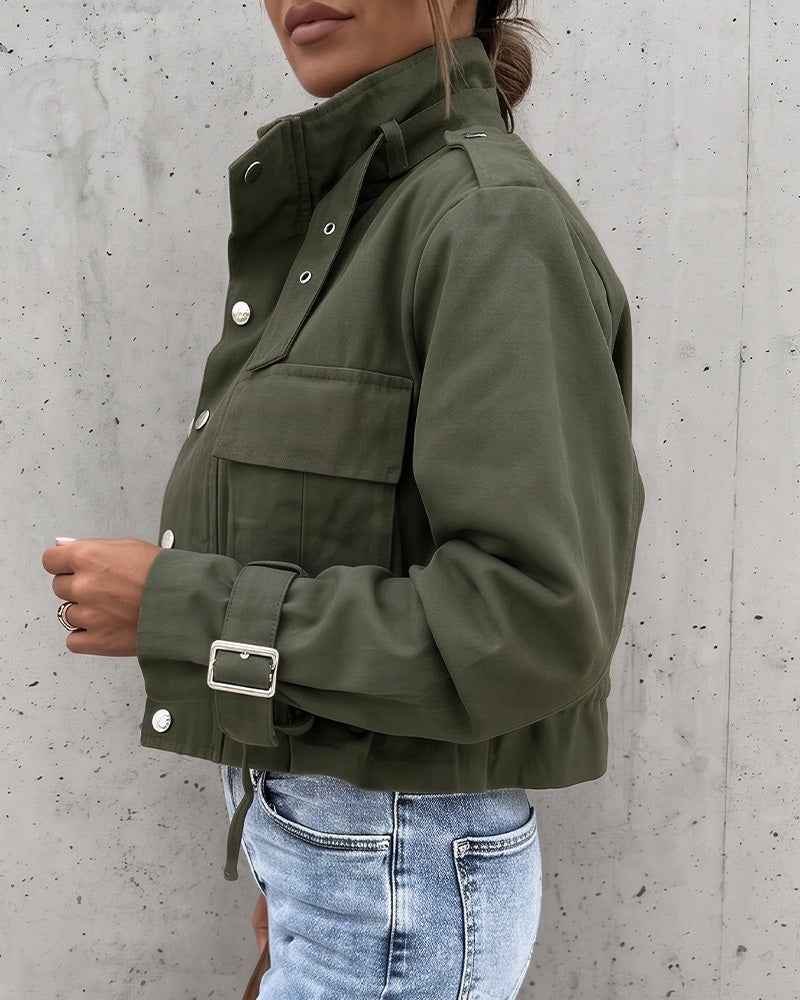 Curvvvy™ Urban Edge Cropped Utility Jacket