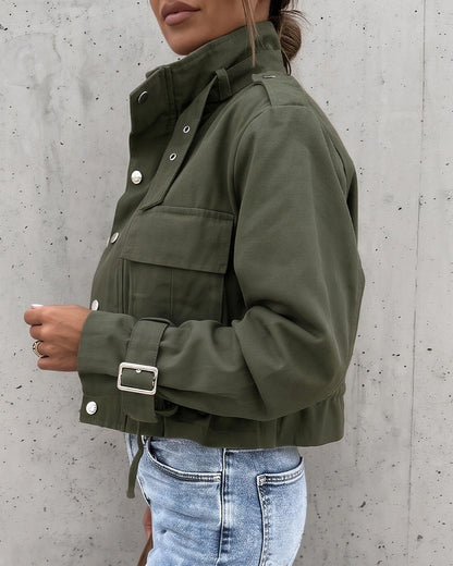 Curvvvy™ Urban Edge Cropped Utility Jacket