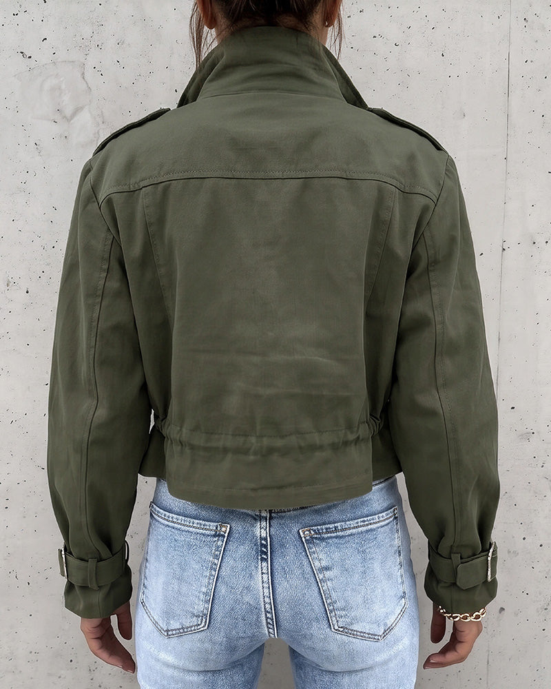 Curvvvy™ Urban Edge Cropped Utility Jacket