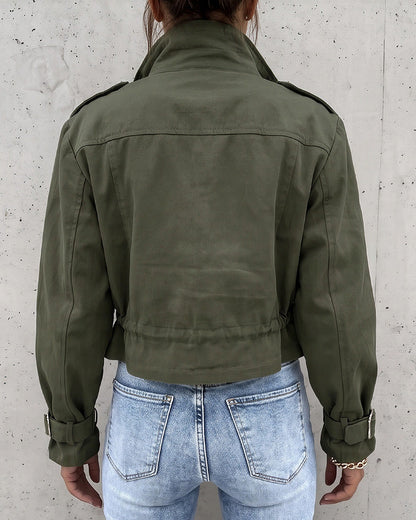 Curvvvy™ Urban Edge Cropped Utility Jacket