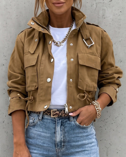 Curvvvy™ Urban Edge Cropped Utility Jacket