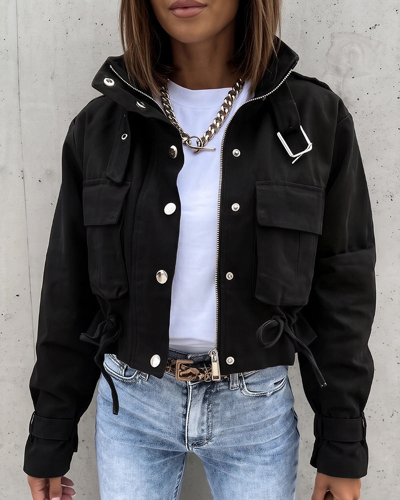 Curvvvy™ Urban Edge Cropped Utility Jacket