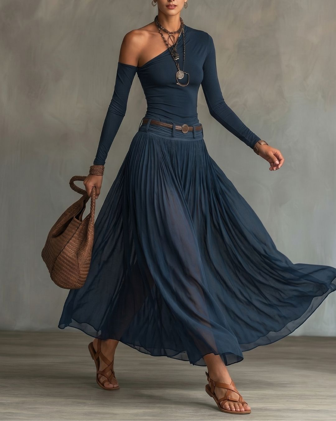 Curvvvy™ One-Shoulder Tulle Skirt Set
