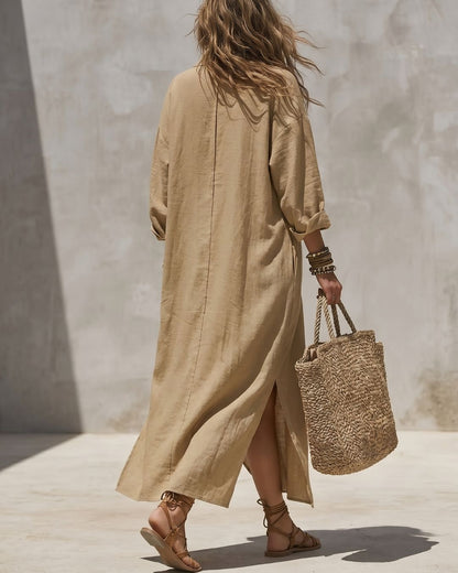 Curvvvy™ Collar Single-Breasted Pocket Cardigan Casual Dress