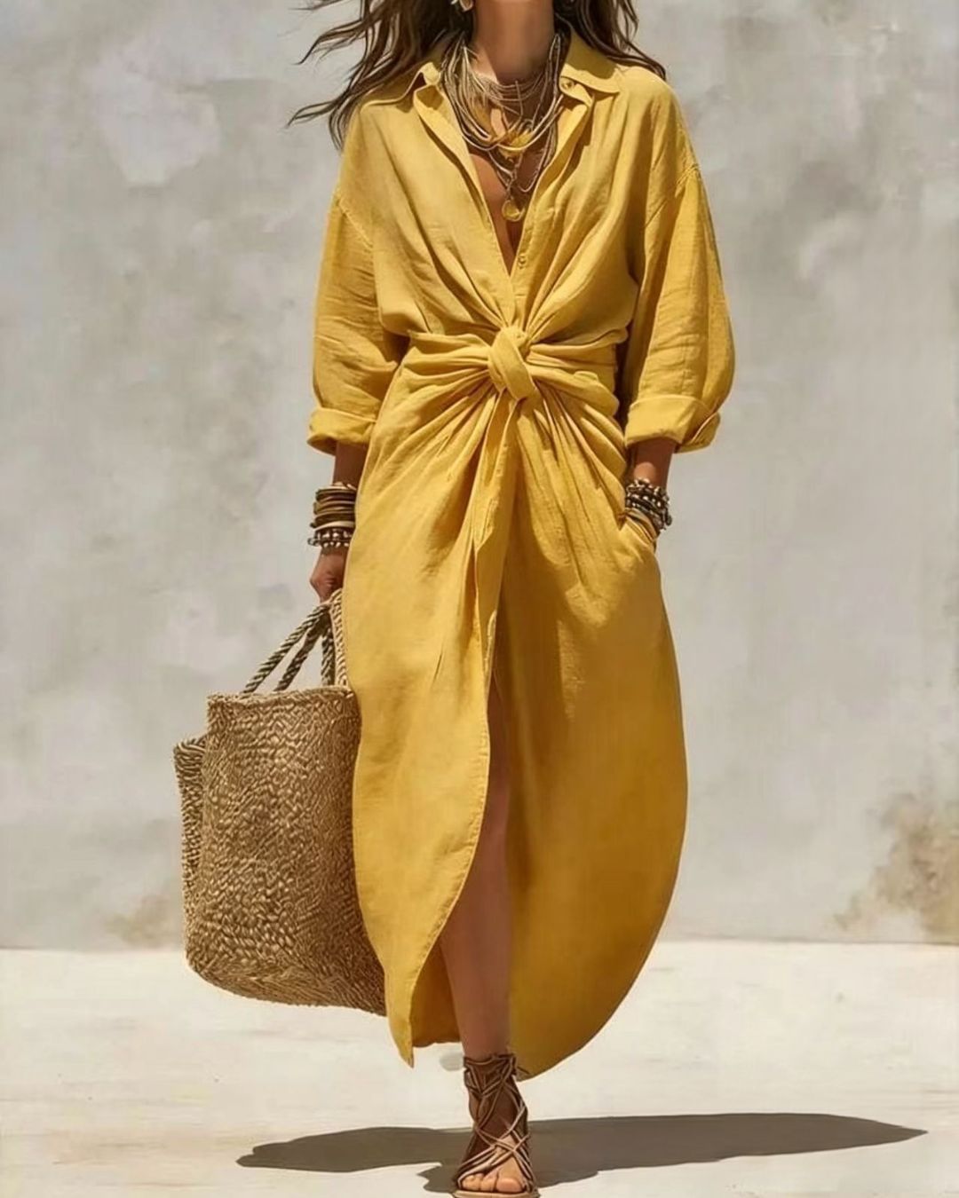 Curvvvy™ Collar Single-Breasted Pocket Cardigan Casual Dress