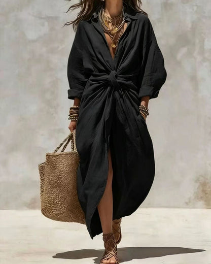 Curvvvy™ Collar Single-Breasted Pocket Cardigan Casual Dress