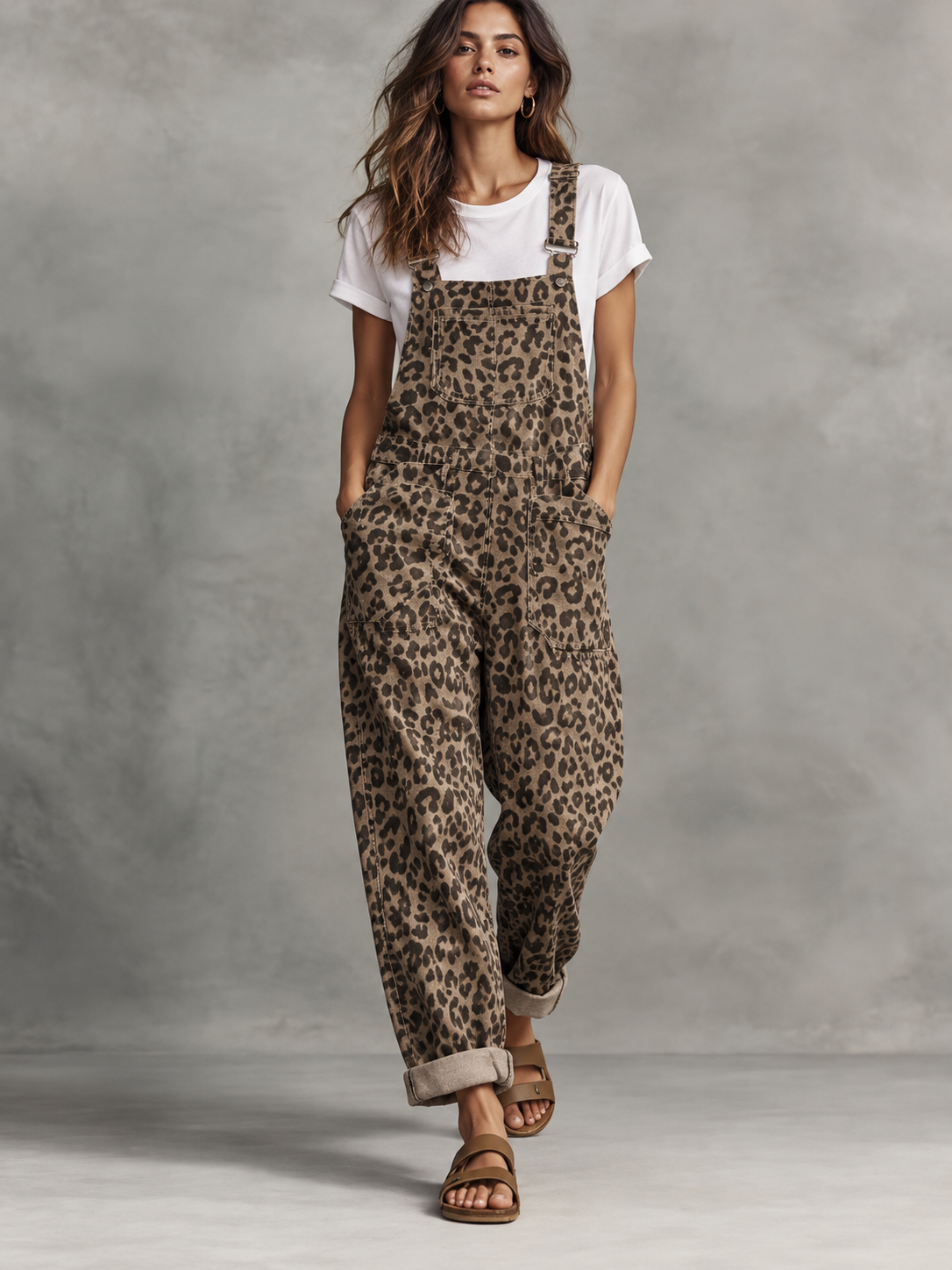 Leopard-Print Wide-Leg Jumpsuit