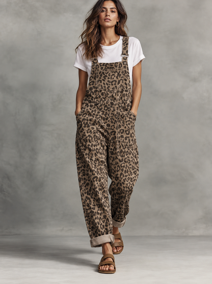Leopard-Print Wide-Leg Jumpsuit