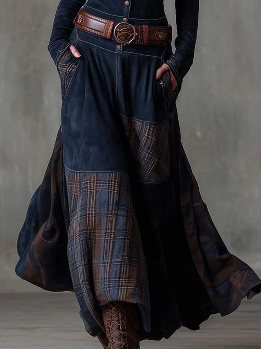 Long belted suede dress