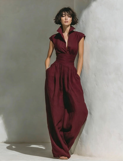 Women's Minimalist Linen Jumpsuit