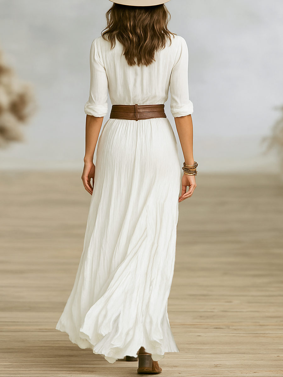 Sofia – Flowing Button-Front Maxi Dress Women