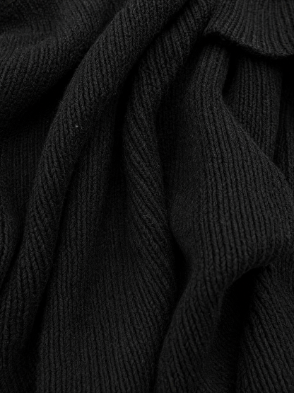 Vintage High Neck Knit Mini Sweater Dress