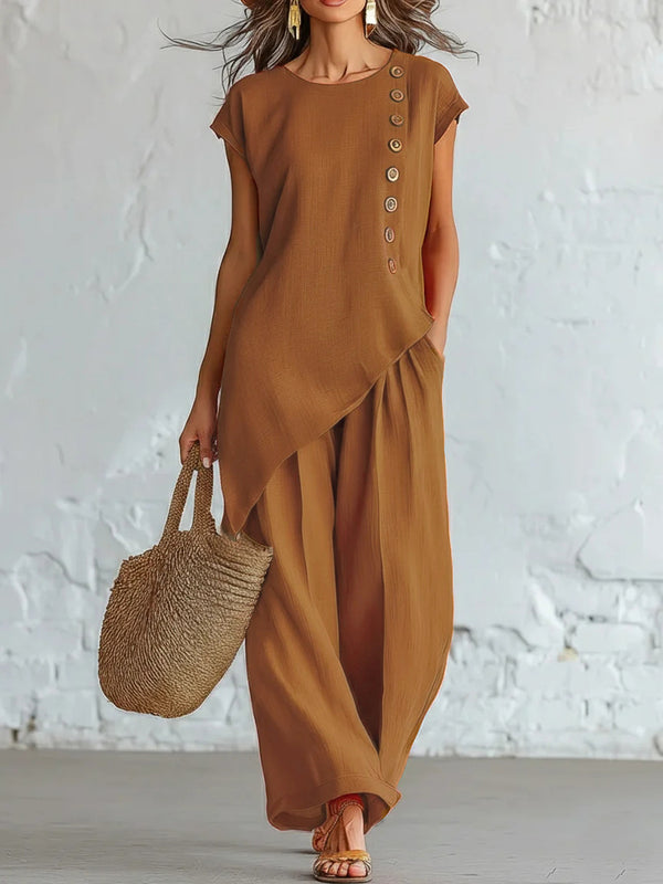 Effortless Linen-Blend 2-Piece Set | Relaxed Fit, S-5XL
