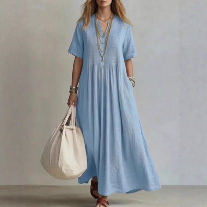 Women's Casual Loose Short Sleeve Maxi Dress