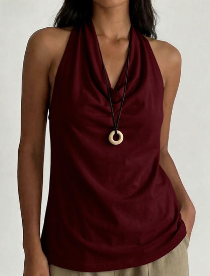 Cowl Neck Halter Top