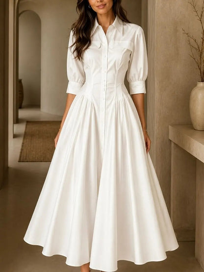 Structured Shirt Midi Dress