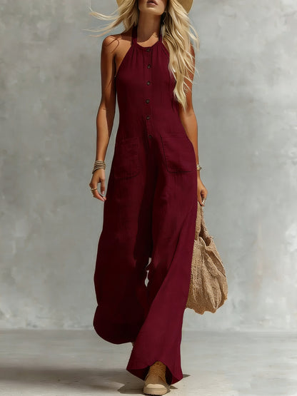 Breezy Halter Wide-Leg Jumpsuit